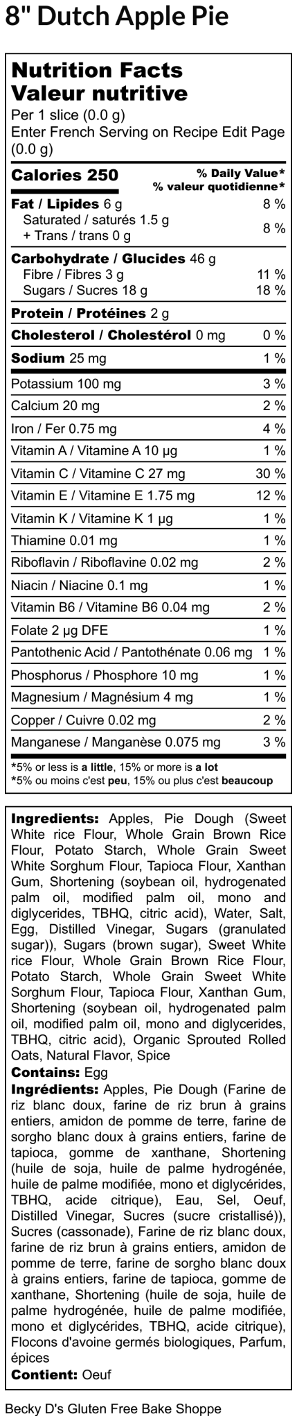 Dutch Apple Pie - Becky D's Gluten Free Bake Shoppe